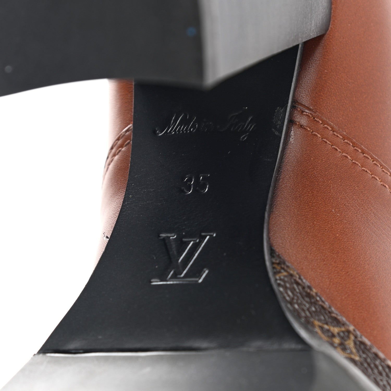 Louis Vuitton Calfskin Monogram Star Trail Ankle Boots 35 Cognac 6 of 11