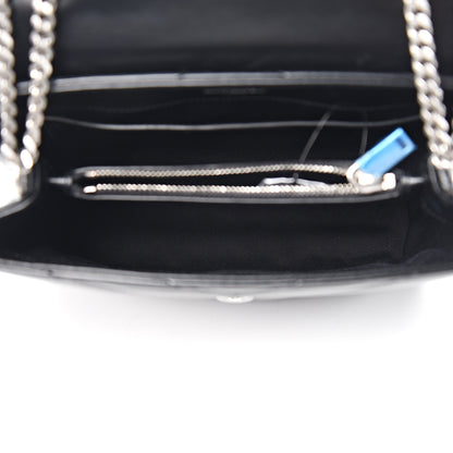 Saint Laurent Calfskin Y Quilted Monogram Small Loulou Chain Satchel Black 4 of 9