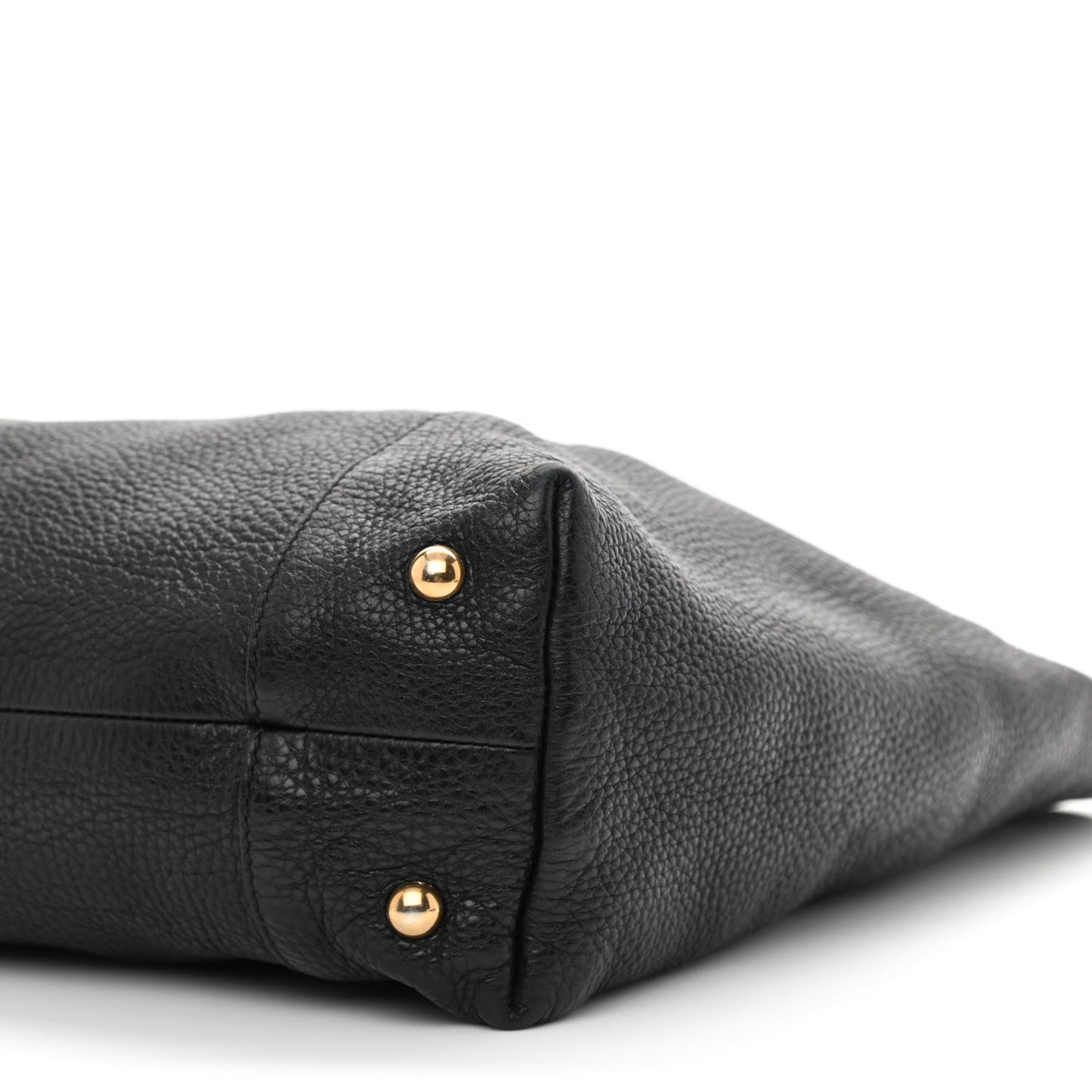 Pebbled Calfskin Twill Medium Tote Black