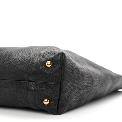 Gucci Pebbled Calfskin Twill Medium Tote Black 10 of 13