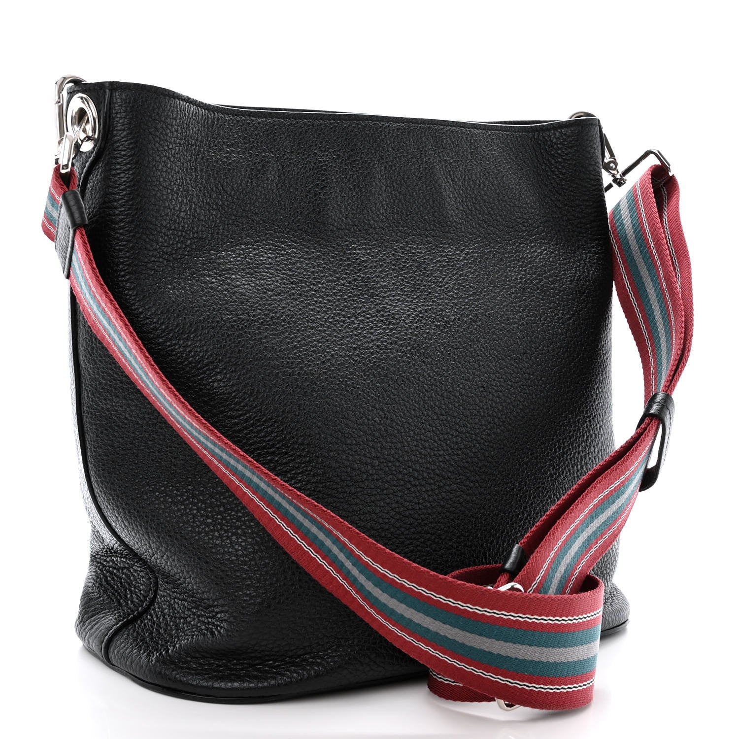 Prada Vitello Phenix Logo Hobo Black 3 of 11
