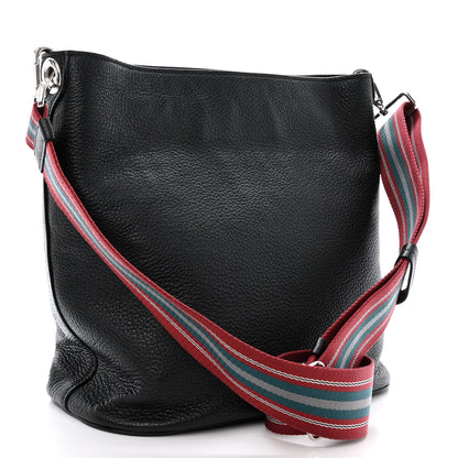 Prada Vitello Phenix Logo Hobo Black 3 of 11