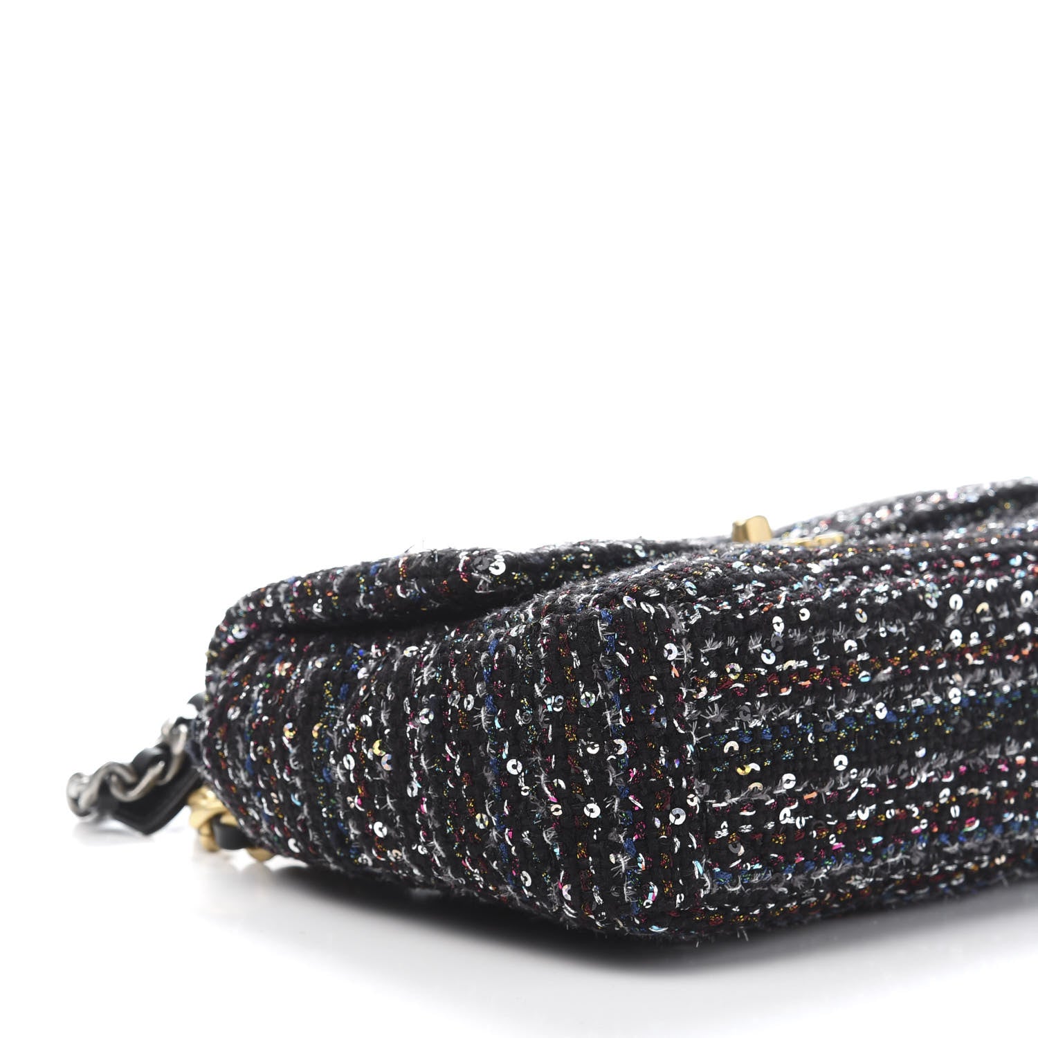 Chanel Tweed Sequin Quilted Medium 19 Flap Black Multicolor 8 of 11