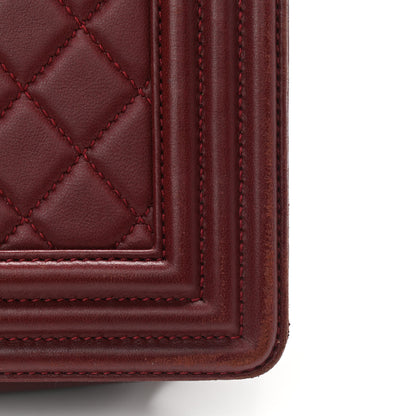 Chanel Lambskin Quilted New Medium Boy Flap Dark Red 14 of 16