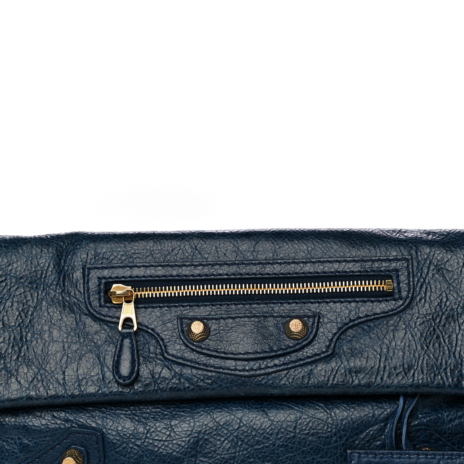 Balenciaga Agneau Giant 12 Gold Hardware Envelope Clutch Bleu Mineral 7 of 14