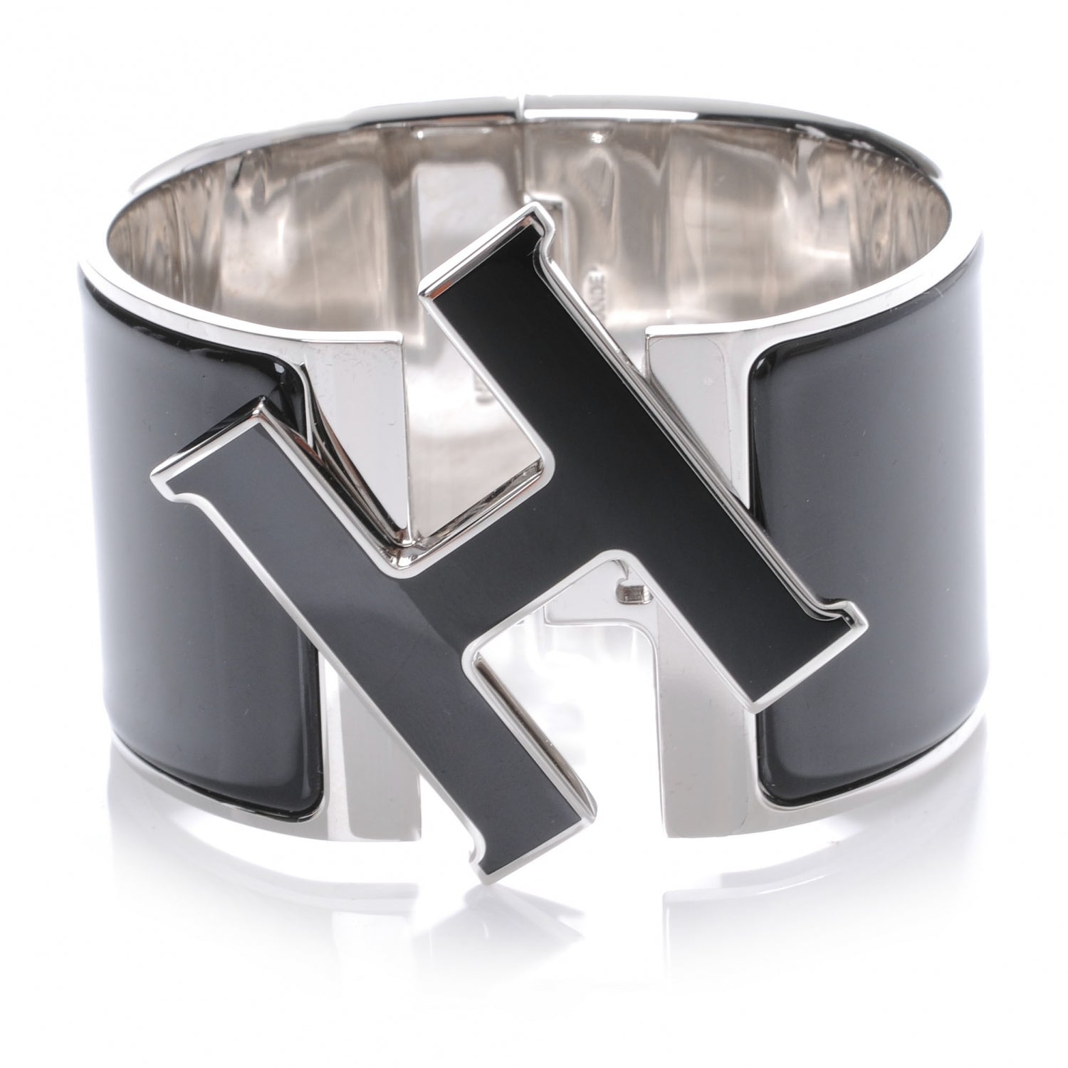 Hermes Enamel Extra Wide Clic Clac H Bracelet PM Black 3 of 6