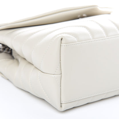 Saint Laurent Calfskin Y Quilted Monogram Small Loulou Chain Satchel Ivory 8 of 11
