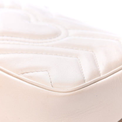 Gucci Calfskin Matelasse Super Mini GG Marmont Shoulder Bag White 14 of 17