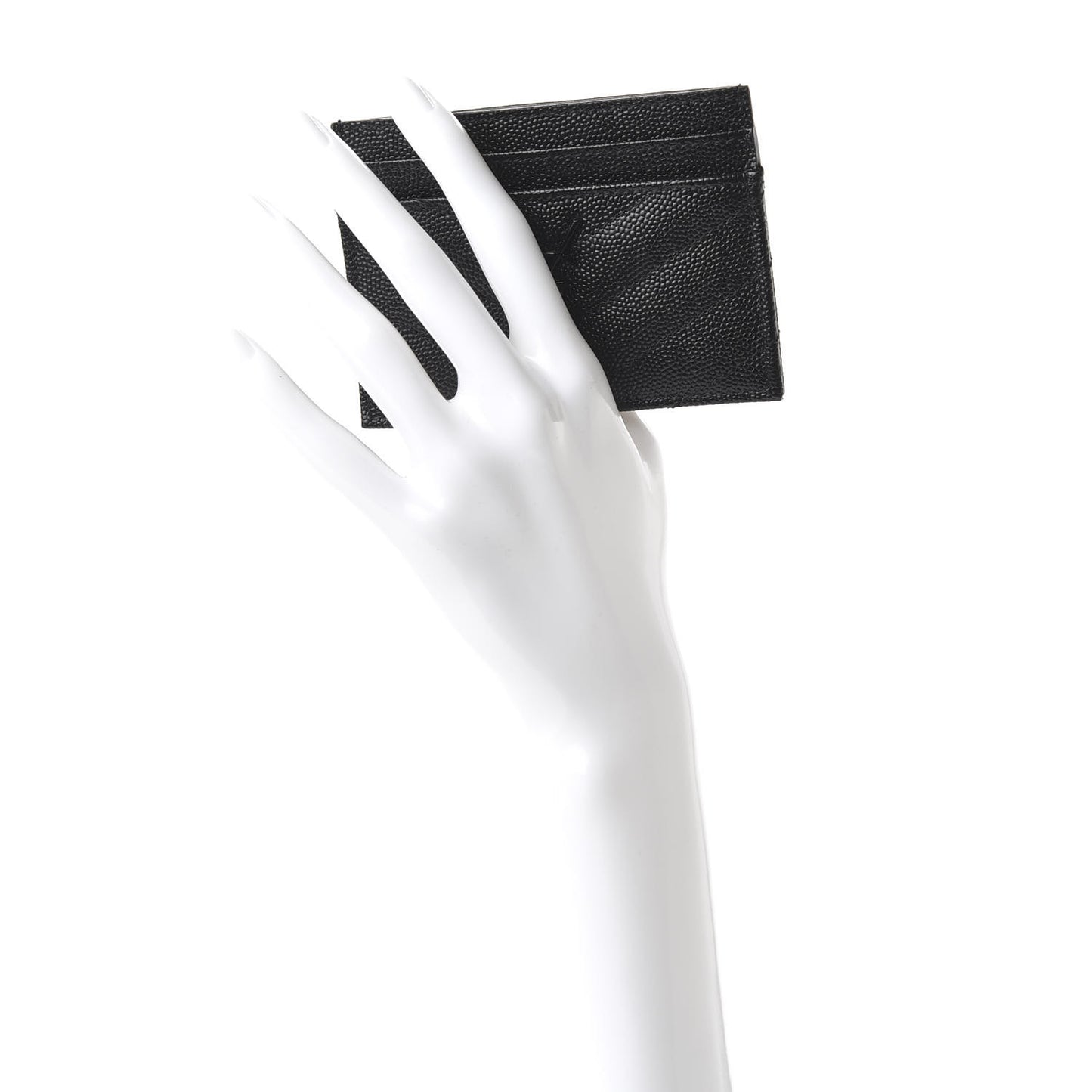 Grain De Poudre Matelasse Chevron Monogram Credit Card Case Black
