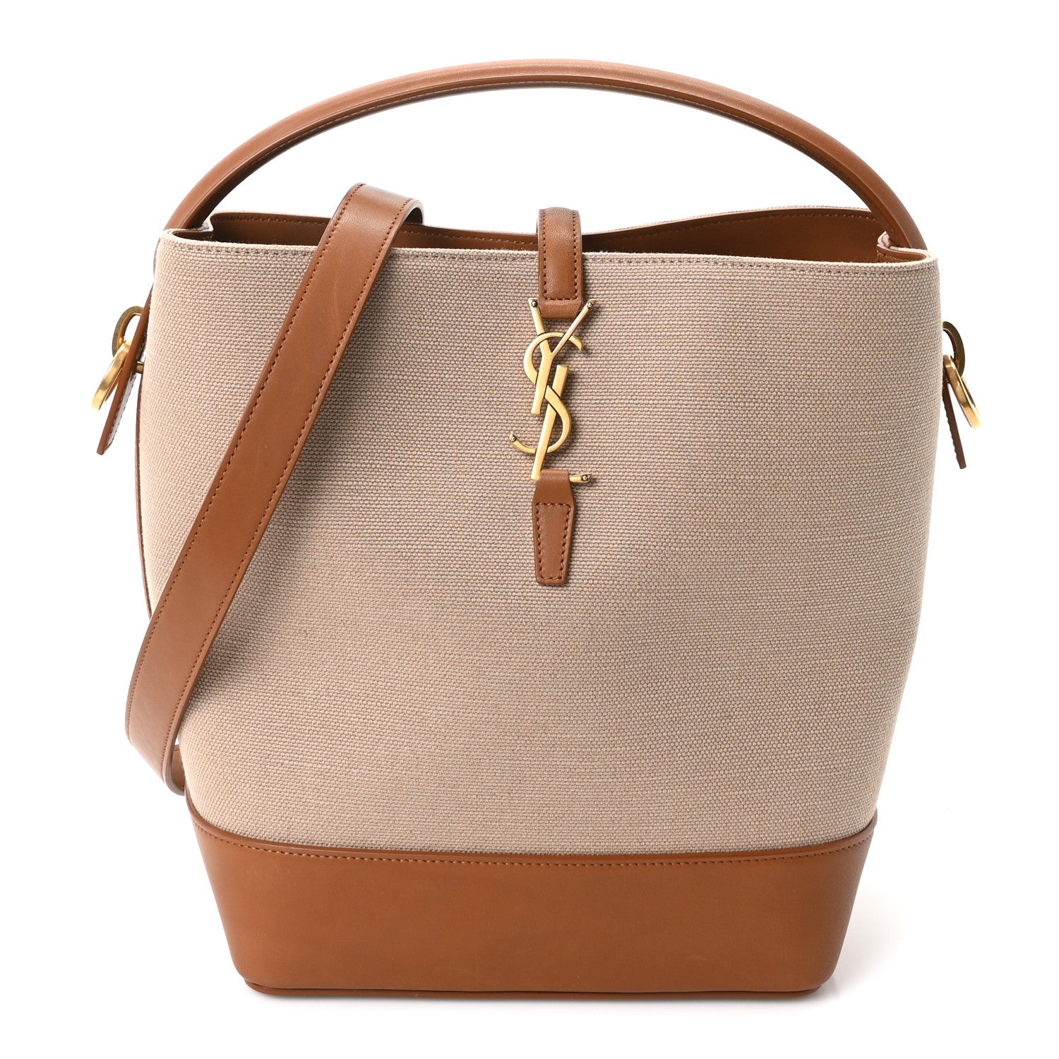 Saint Laurent Raffia Vegetable Le 37 Bucket Bag Naturel Brick 1 of 11