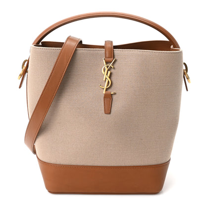 Saint Laurent Raffia Vegetable Le 37 Bucket Bag Naturel Brick 1 of 11