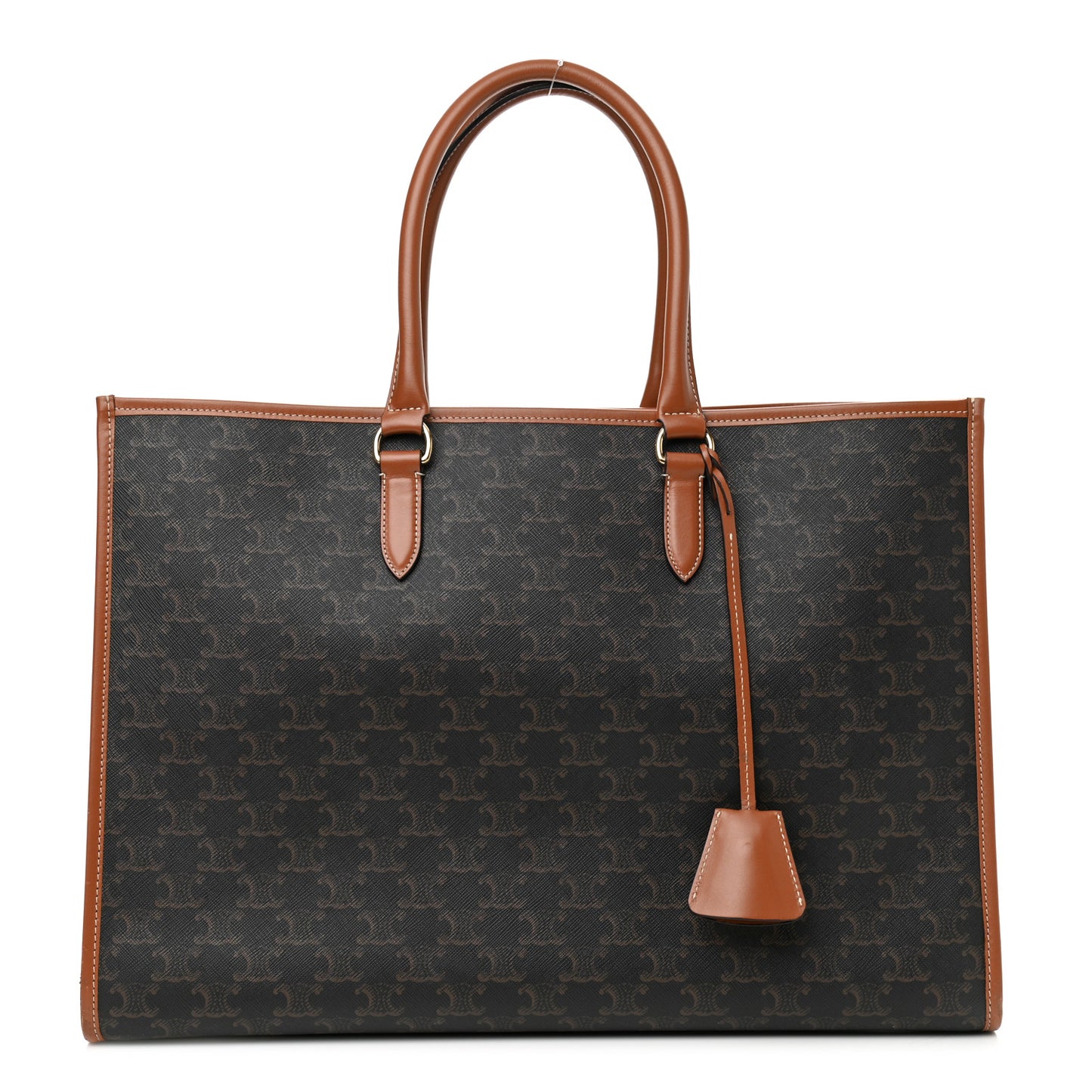 Triomphe Canvas Calfskin Horizontal Cabas Tan