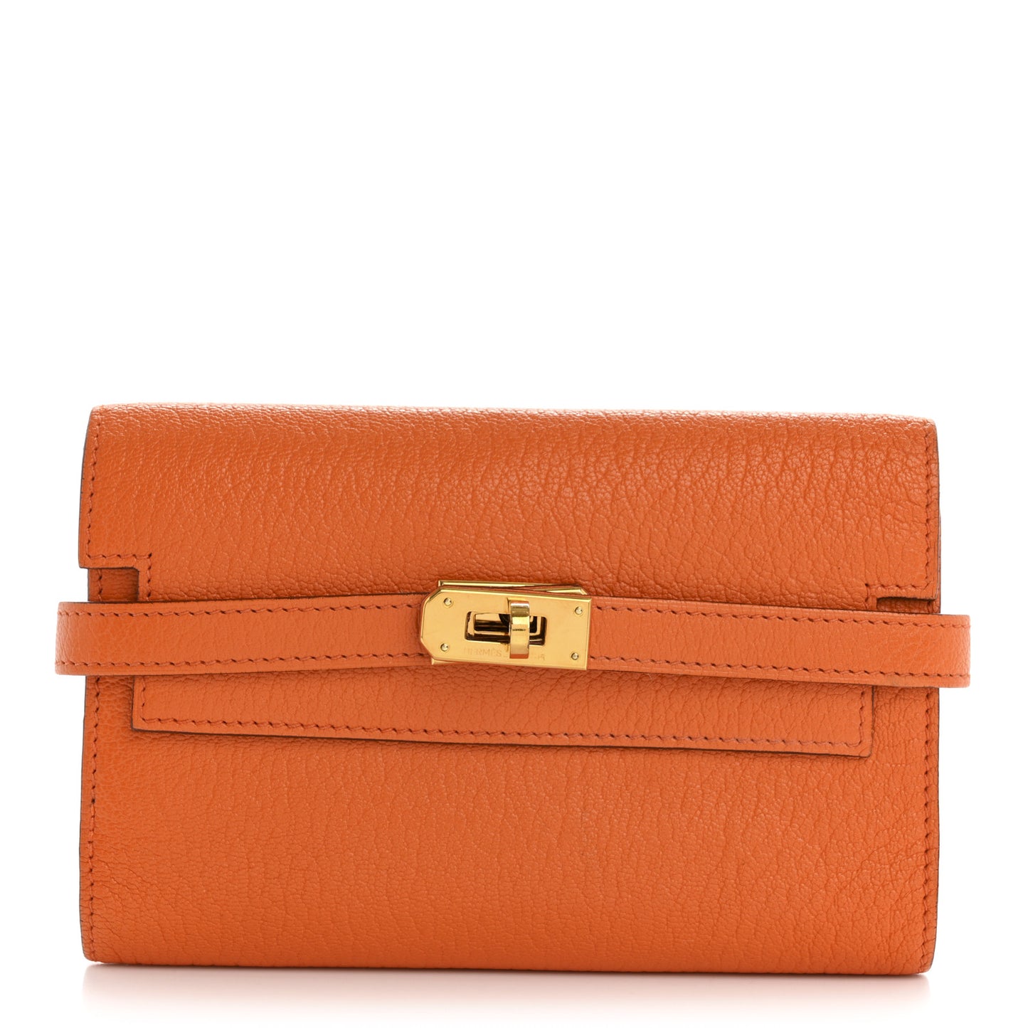 Chevre Mysore Medium Kelly Wallet Orange