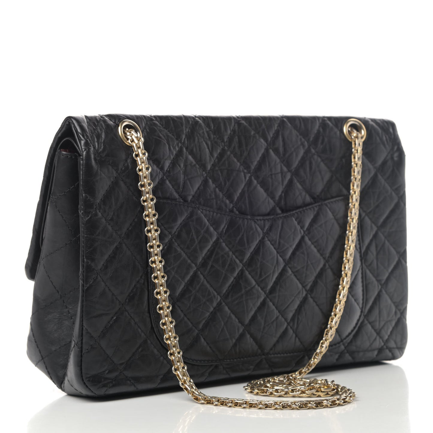 Aged Calfskin Quilted 2.55 Reissue 227 Flap Black