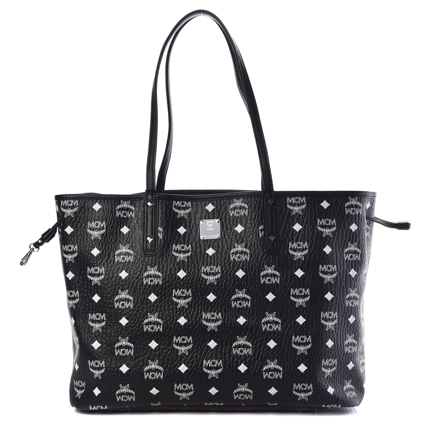 MCM Visetos Medium Reversible Shopper Tote Black 1 of 12