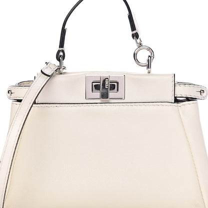 Fendi Shiny Nappa Micro Peekaboo Iconic Satchel White 11 of 11