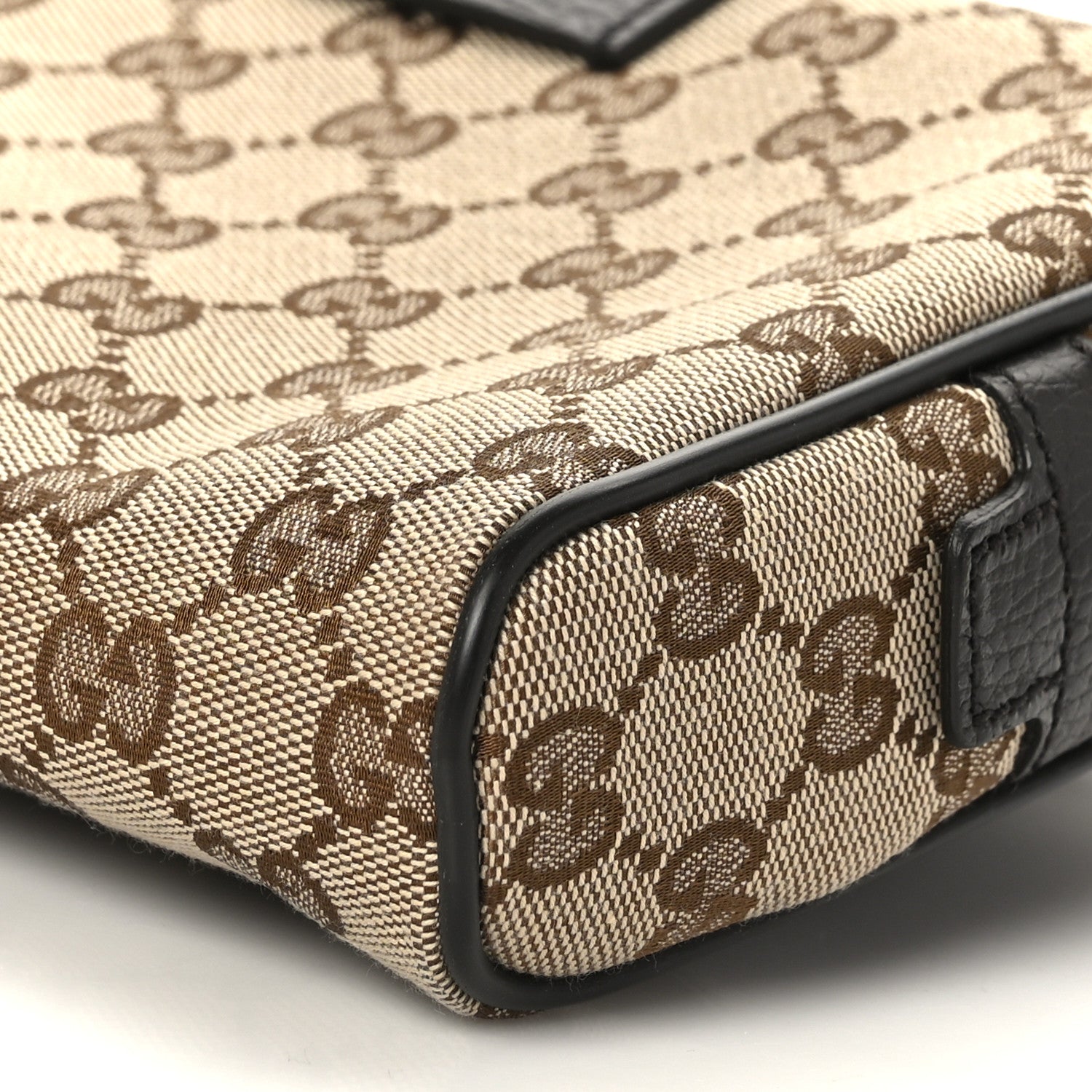 Gucci Monogram Dollar Calfskin Belt Bag Beige Ebony Testa di Moro Marrone Scuro 10 of 10