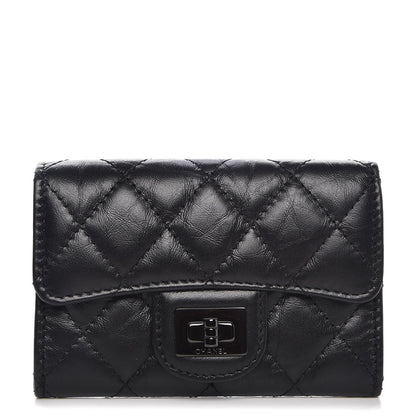 Chanel Aged Calfskin Quilted Reissue Flap Card Holder So Black 1 of 8