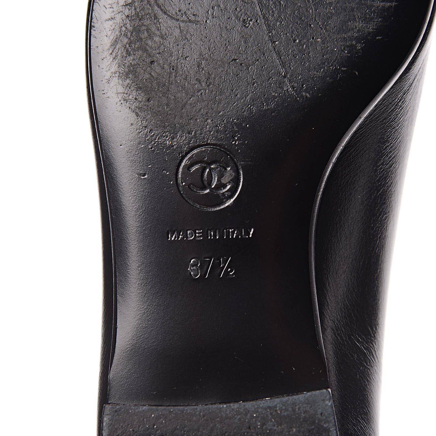 Chanel Lambskin CC Mocassin Loafers 37.5 Black 8 of 13