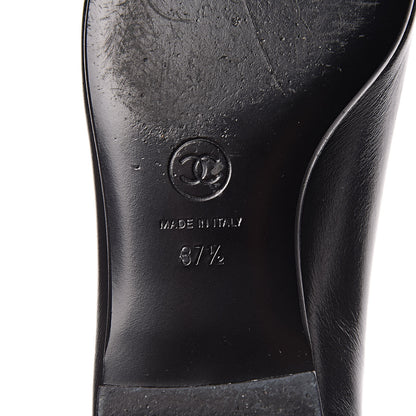 Chanel Lambskin CC Mocassin Loafers 37.5 Black 8 of 13