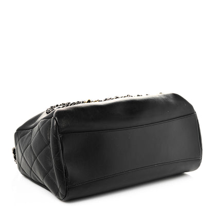 Chanel Calfskin Chain 20s Signature Hobo Black 3 of 9