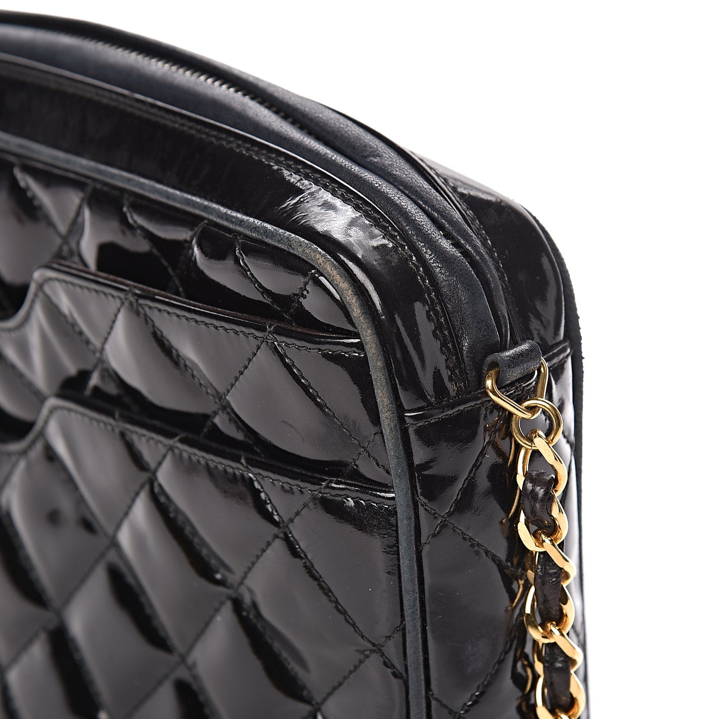 Patent Quilted Camera Case Black