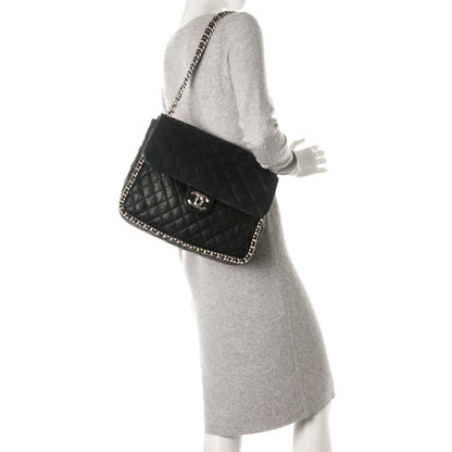 Chanel Washed Lambskin Quilted Maxi Chain Around Flap Black 2 of 6