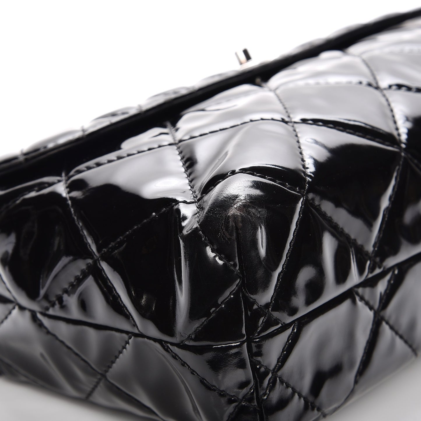 Vinyl Quilted In the Business Flap Bag Black