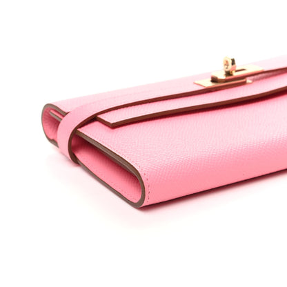 Hermes Epsom Kelly Longue Wallet Rose Confetti 7 of 8