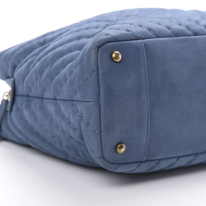 Chanel Iridescent Calfskin Surpique Chevron Tote Blue 8 of 12