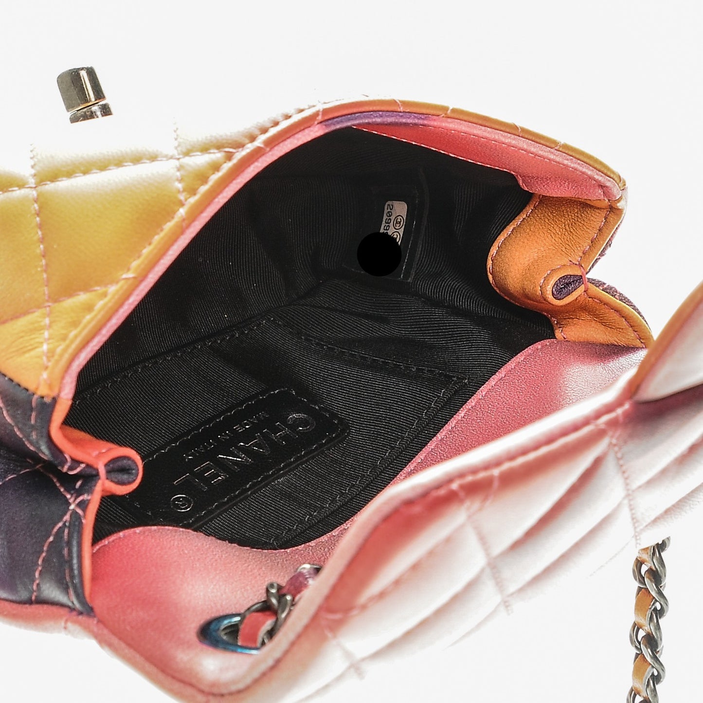Lambskin Quilted Extra Mini Flower Power Flap Multicolor