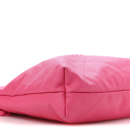 Chanel Matte Calfskin Quilted Monochrome Small Chanel 22 Fuchsia 10 of 11