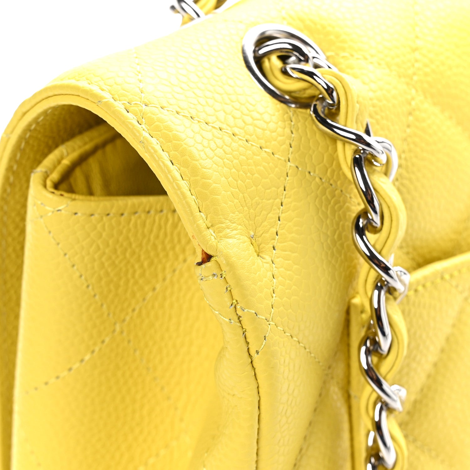 Chanel Caviar Quilted Maxi Single Flap Yellow 12 of 12
