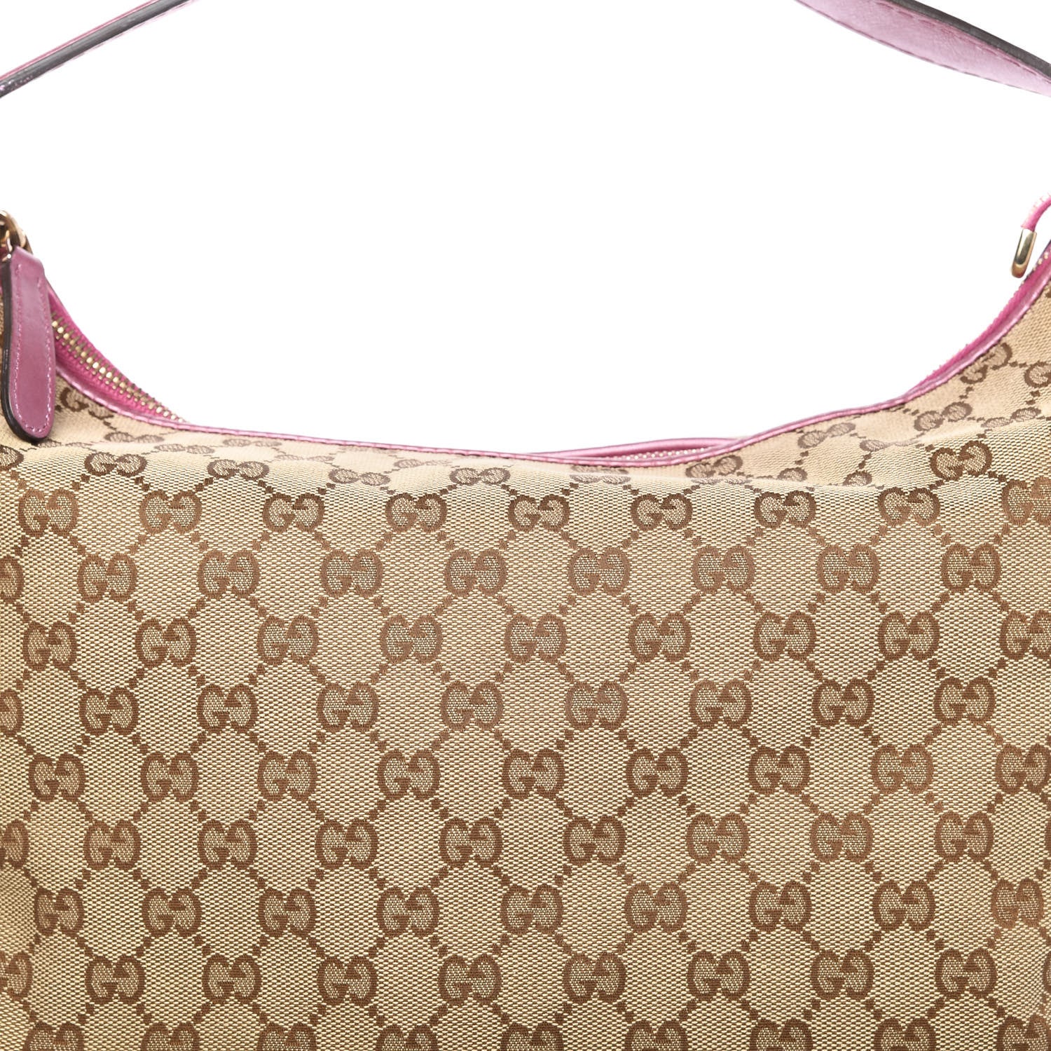 Gucci Monogram Medium Heart Bit Charm Hobo Pink 10 of 12