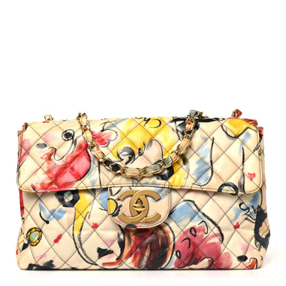 Chanel Coated Canvas Jumbo XL Hawaii Graffiti Flap Multicolor 1 of 10