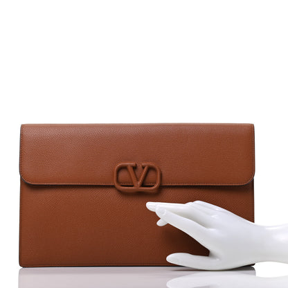 Valentino Garavani Grainy Calfskin VSling Clutch Tan 2 of 6