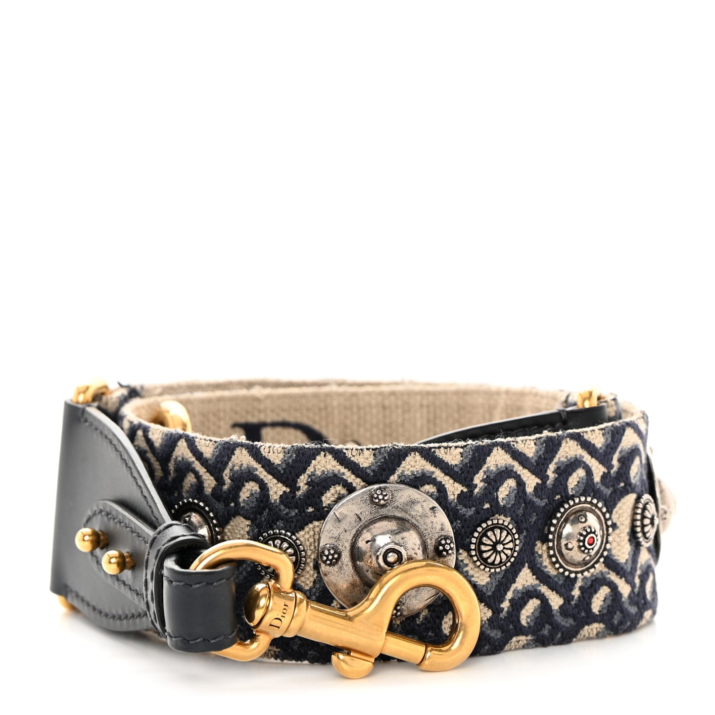 Oblique Studded Shoulder Strap Blue