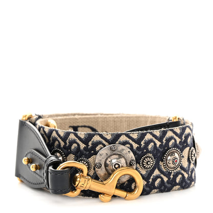 Christian Dior Oblique Studded Shoulder Strap Blue 1 of 5
