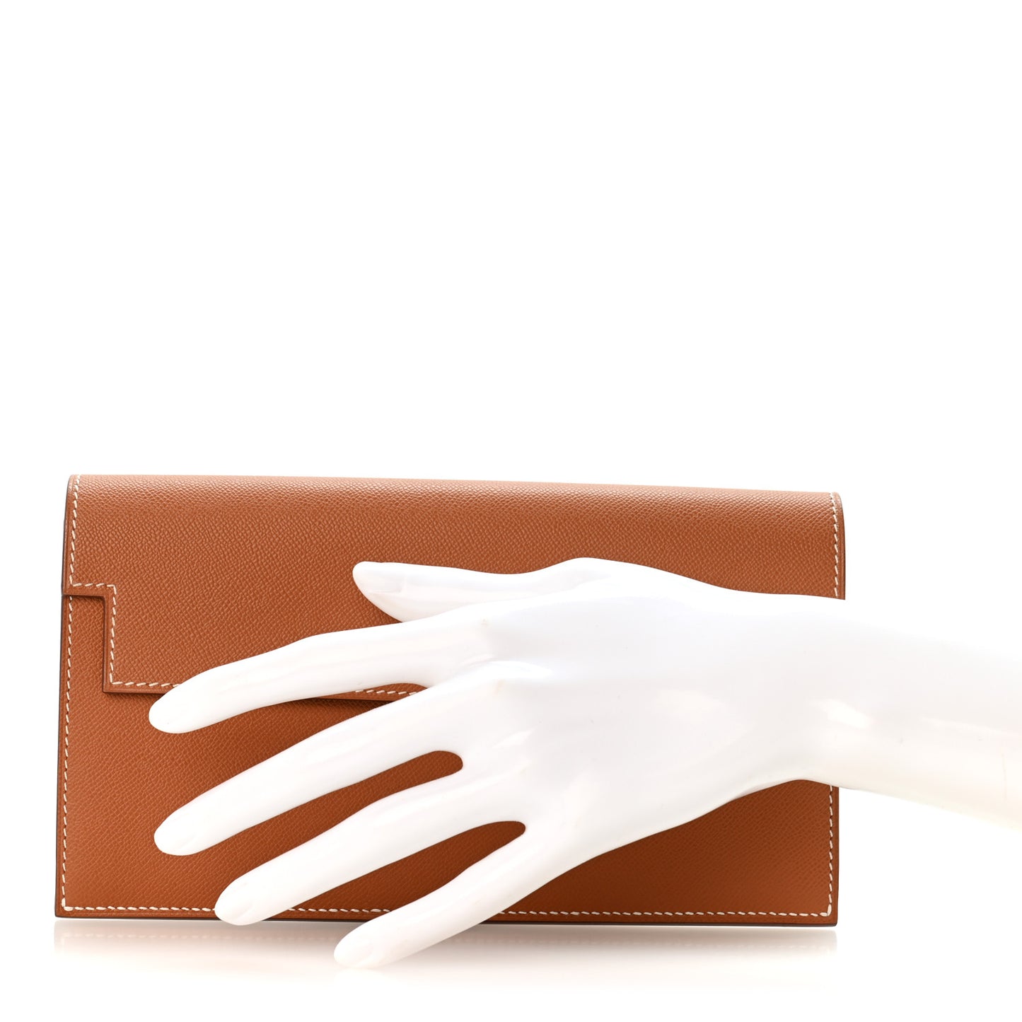 Madame Calfskin Kelly Pocket Long Wallet Gold