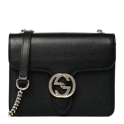 Gucci Dollar Calfskin Small Interlocking G Shoulder Bag Black 1 of 9