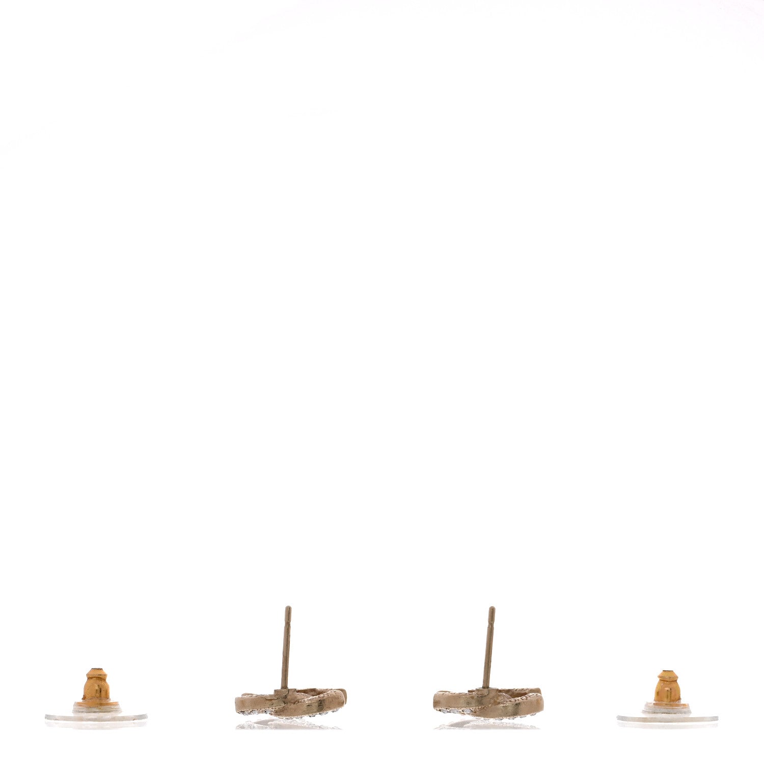 Chanel Crystal CC Earrings Gold 3 of 5