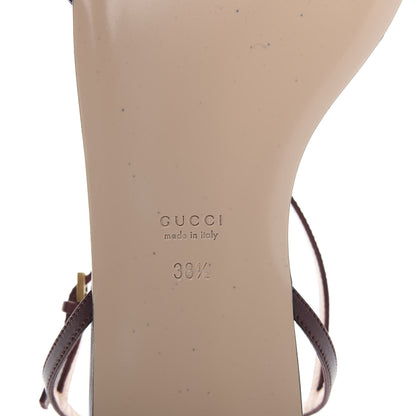 Gucci Lifford Calfskin GG Marmont Ankle Wrap Flat Sandals 38.5 Vintage Bordeaux 7 of 8