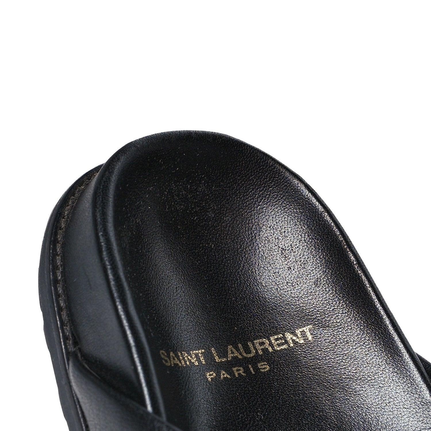 Saint Laurent Calfskin Jimmy Cross Slides 36 Black 10 of 10