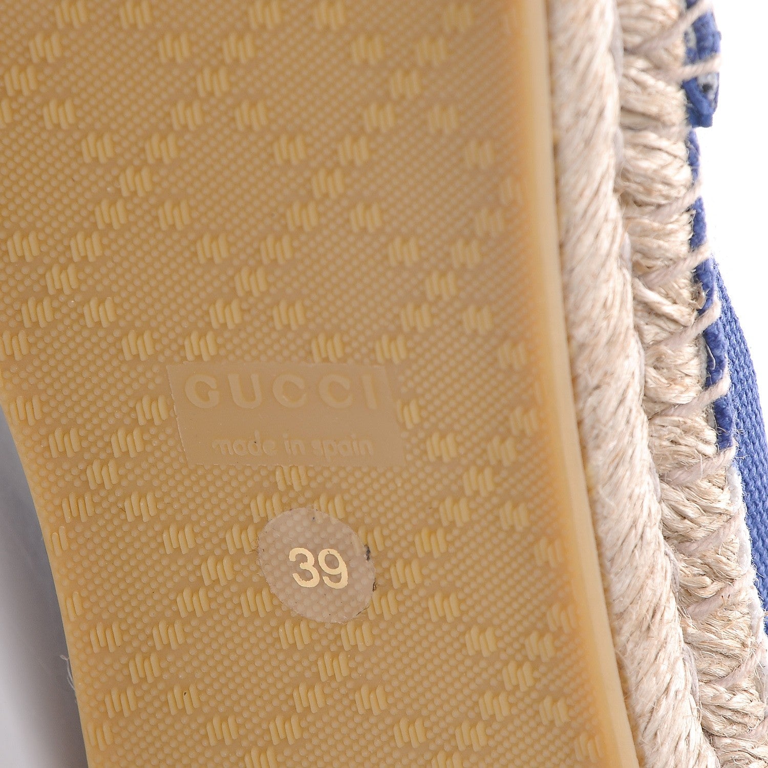 Gucci Canvas Embroidered Striped Espadrilles 39 Caspian White 6 of 10