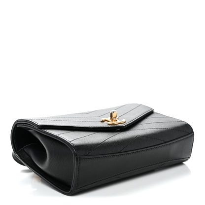 Chanel Calfskin Chevron Stitched Coco Waist Bag Black 4 of 10