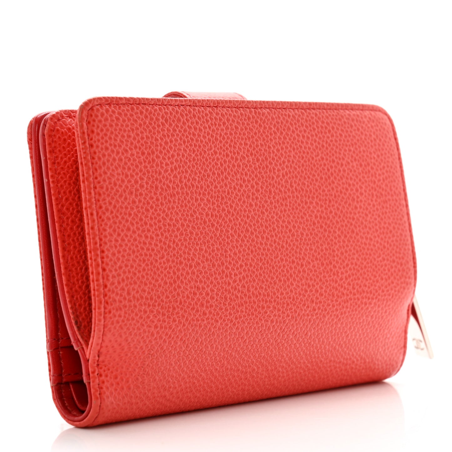Caviar Timeless CC Zipped Pocket Wallet Red