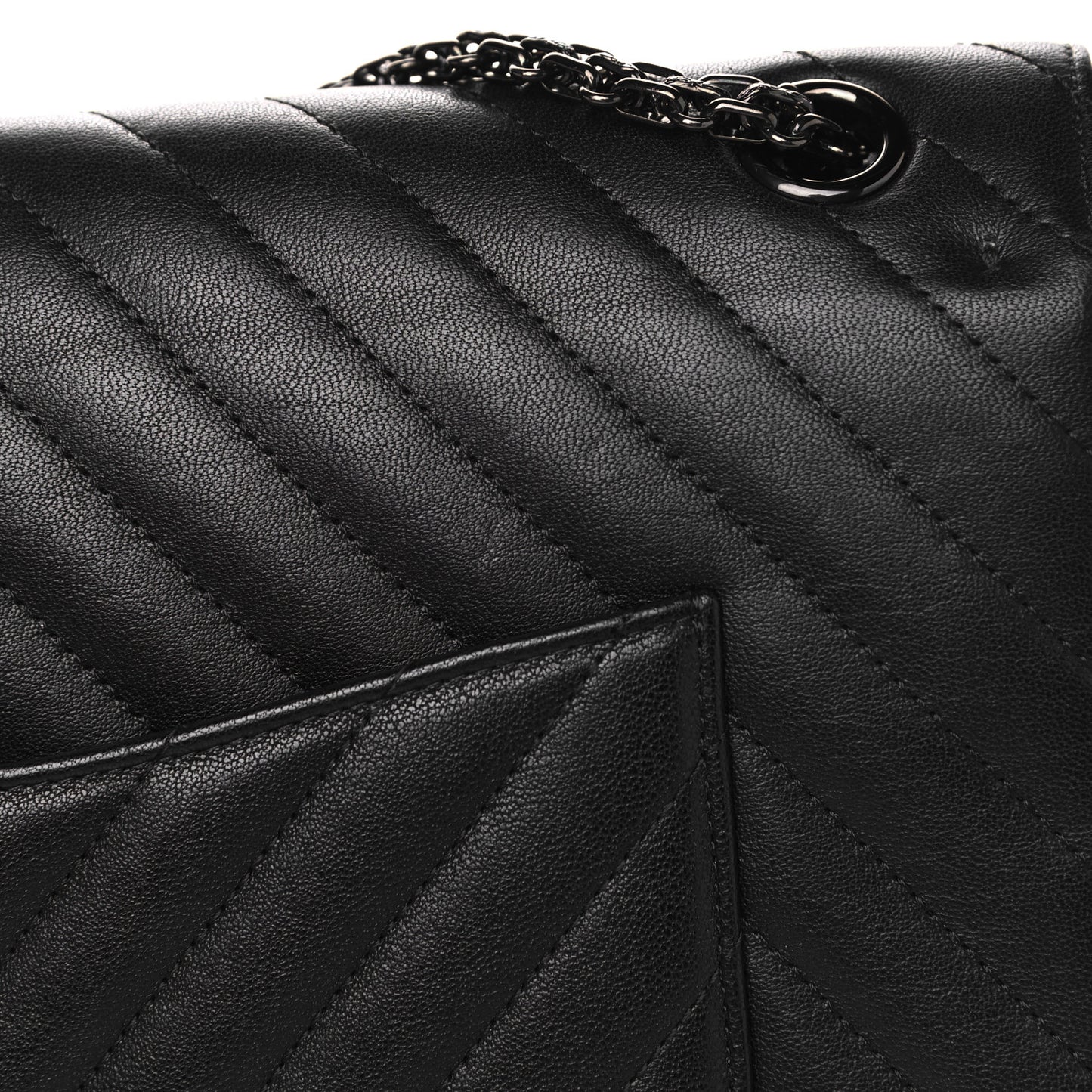 Sheepskin Chevron Quilted 2.55 Reissue 226 Flap So Black