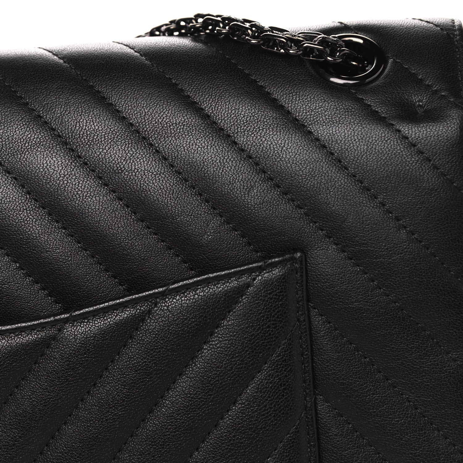 Chanel Sheepskin Chevron Quilted 2.55 Reissue 226 Flap So Black 7 of 7
