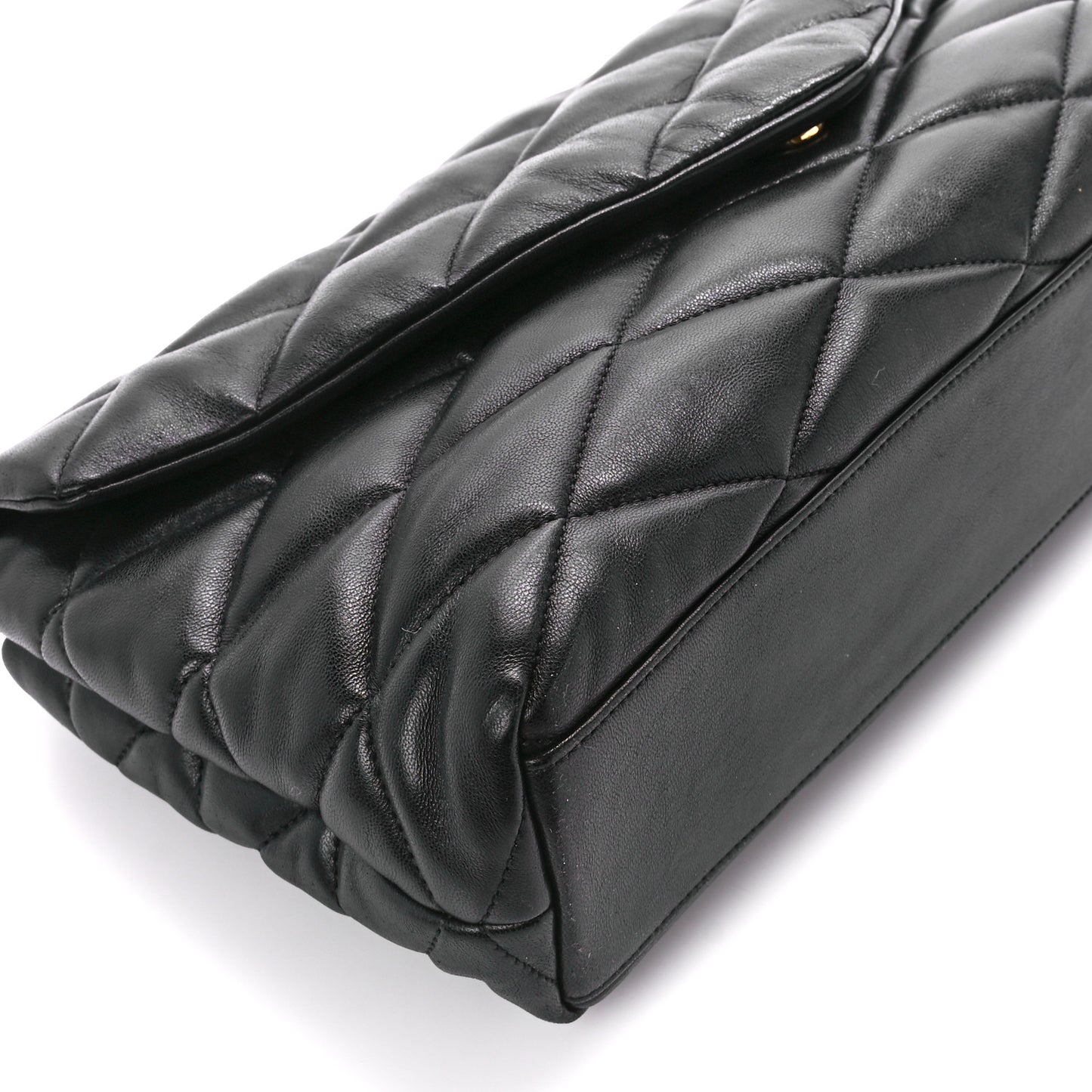 Lambskin Quilted Sade Puffer Envelope Clutch Black