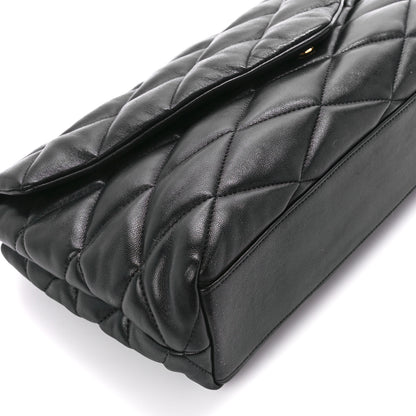 Saint Laurent Lambskin Quilted Sade Puffer Envelope Clutch Black 12 of 13